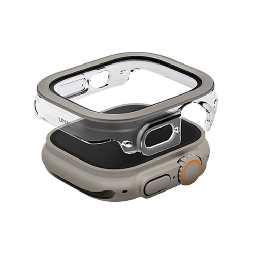 UNIQ VOUTE WATCH CASE WITH TEMPERED GLASS SCREEN 49MM - TITANIUM SILVER (TITANIUM SILVER)