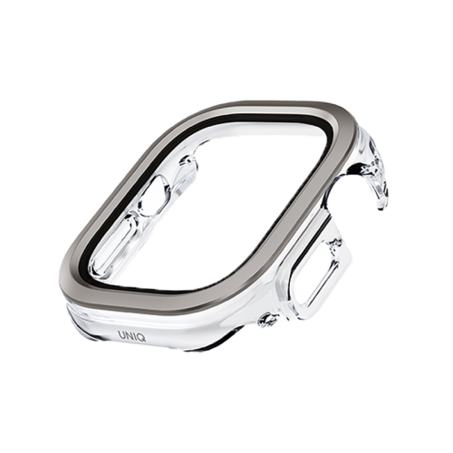 UNIQ VOUTE WATCH CASE WITH TEMPERED GLASS SCREEN 49MM - TITANIUM SILVER (TITANIUM SILVER)