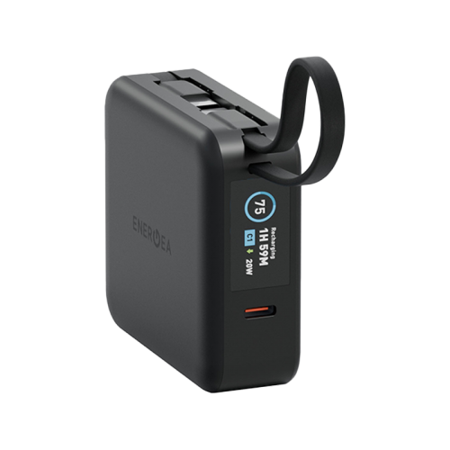 Energea Magpac Mini Plus Wireless Power Bank 10000mAh With Build in USB-C Cable & Display - Black