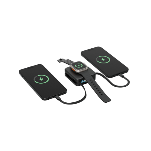 Energea Magpac Mini Plus Wireless Power Bank 10000mAh With Build in USB-C Cable & Display - Black