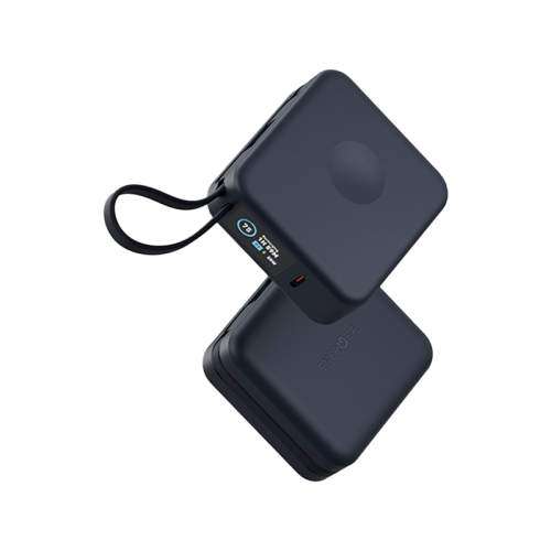 Energea Magpac Mini Plus Wireless Power Bank 10000mAh With Build in USB-C Cable & Display - Blue