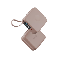 Energea Magpac Mini Plus Wireless Power Bank 10000mAh With Build in USB-C Cable & Display - Pink