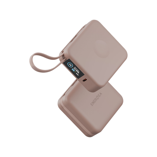 Energea Magpac Mini Plus Wireless Power Bank 10000mAh With Build in USB-C Cable & Display - Pink