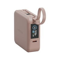 Energea Magpac Mini Plus Wireless Power Bank 10000mAh With Build in USB-C Cable & Display - Pink
