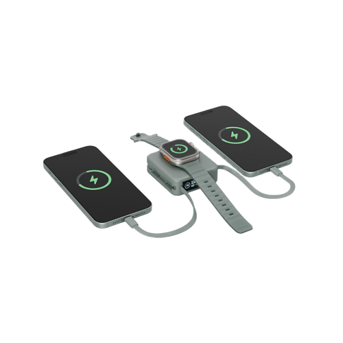 Energea Magpac Mini Plus Wireless Power Bank 10000mAh With Build in USB-C Cable & Display - Sage