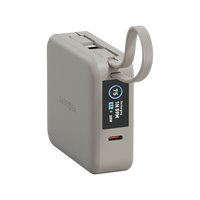 Energea Magpac Mini Plus Wireless Power Bank 10000mAh With Build in USB-C Cable & Display - Sand
