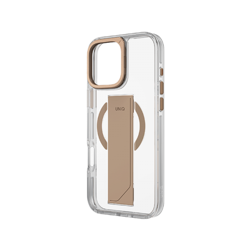 UNIQ HYBRID IPHONE 16 PRO (2024) 6.3 HELDRO MAX MAGCLICK WITH CAMERA STAND - TAUPE GOLD (TAUPE GOLD)