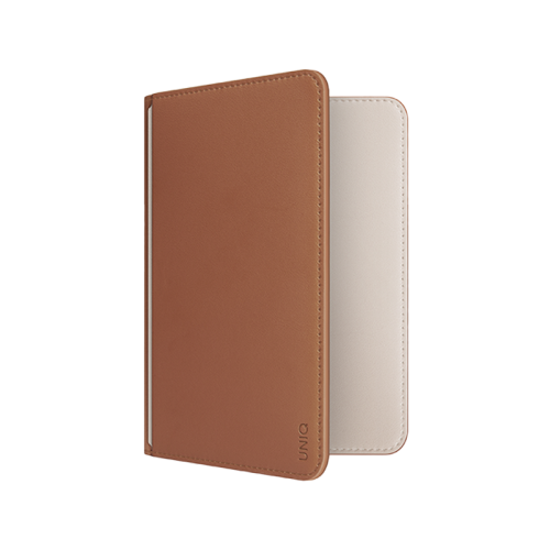 UNIQ BELMONT PASSPORT HOLDER TRACKER WITH RFID-BLOCKING - CARAMEL (CARAMEL/IVORY)