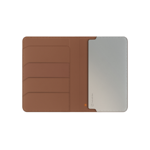 UNIQ BELMONT PASSPORT HOLDER TRACKER WITH RFID-BLOCKING - CARAMEL (CARAMEL/IVORY)