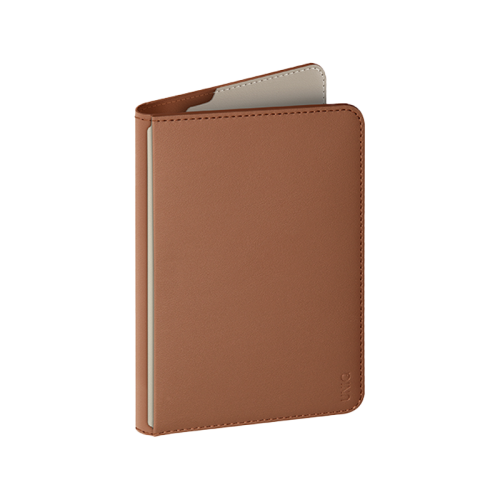 UNIQ BELMONT PASSPORT HOLDER TRACKER WITH RFID-BLOCKING - CARAMEL (CARAMEL/IVORY)