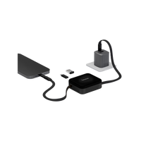 Bazic GoCharge Loop 5 In 1 Cable Kit With Micro/USB-A/Lightning Adapter With 1M Retractable Travel Kit - Black