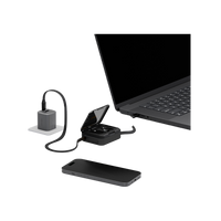 Bazic GoCharge Loop 5 In 1 Cable Kit With Micro/USB-A/Lightning Adapter With 1M Retractable Travel Kit - Black