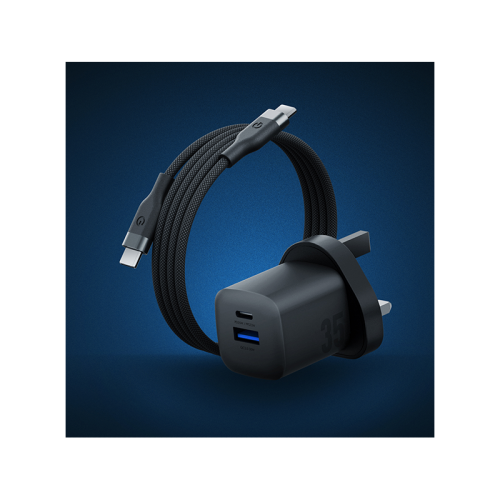 ENERGEA ESSENTIALS KIT, AMPCHARGE GAN 35 (UK) + MAGTRIO PLUS (GUN) + HELIX (BLACK) + GREY POUCH