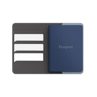 UNIQ BELMONT PASSPORT HOLDER TRACKER WITH RFID-BLOCKING - CHARCOAL (CHARCOAL/WASHED BLUE)