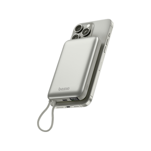 BAZIC GOPOWER FUSION MAG 10K, MAGSAFE POWERBANK WITH BUILT-IN USB-C CABLE - PEBBLE