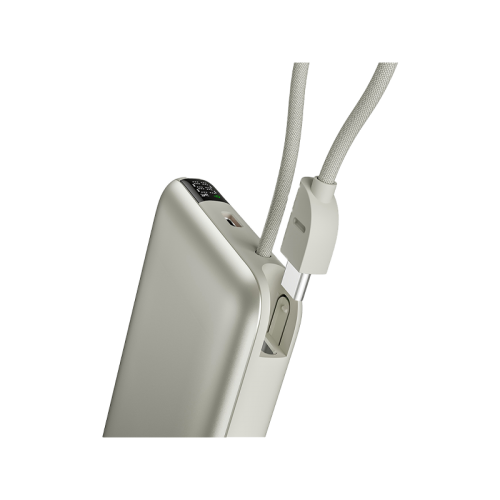 BAZIC GOPOWER FUSION MAG 10K, MAGSAFE POWERBANK WITH BUILT-IN USB-C CABLE - PEBBLE