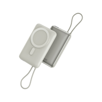 BAZIC GOPOWER FUSION MAG 10K, MAGSAFE POWERBANK WITH BUILT-IN USB-C CABLE - PEBBLE