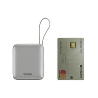 BAZIC GOPOWER FUSION MINI 10K, 3IN1 10000MAH POWERBANK WITH BUILT-IN USB-C AND LIGHTNING CABLE - PEBBLE