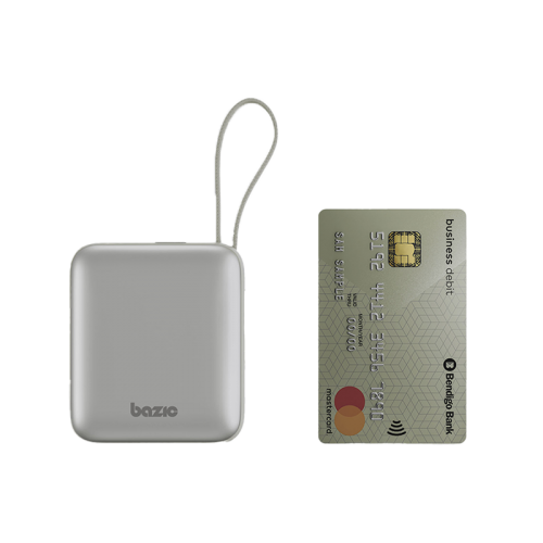 BAZIC GOPOWER FUSION MINI 10K, 3IN1 10000MAH POWERBANK WITH BUILT-IN USB-C AND LIGHTNING CABLE - PEBBLE