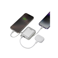 BAZIC GOPOWER FUSION MINI 10K, 3IN1 10000MAH POWERBANK WITH BUILT-IN USB-C AND LIGHTNING CABLE - PEBBLE