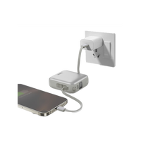 BAZIC GOPOWER FUSION MINI 10K, 3IN1 10000MAH POWERBANK WITH BUILT-IN USB-C AND LIGHTNING CABLE - PEBBLE