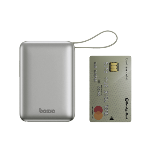 BAZIC GOPOWER FUSION MINI 20K, 3IN1 20000MAH POWERBANK WITH BUILT-IN USB-C AND LIGHTNING CABLE - PEBBLE