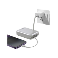 BAZIC GOPOWER FUSION MINI 20K, 3IN1 20000MAH POWERBANK WITH BUILT-IN USB-C AND LIGHTNING CABLE - PEBBLE