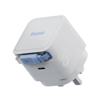 BAZIC GOPORT RETREK 35W, USB-C GaN WALL CHARGER (UK) WITH 70CM BUILT-IN CABLE - WHITE