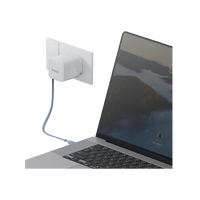 BAZIC GOPORT RETREK 65W, USB-C GaN WALL CHARGER (UK) WITH 70CM BUILT-IN CABLE - WHITE