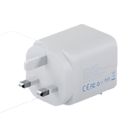 BAZIC GOPORT RETREK 65W, USB-C GaN WALL CHARGER (UK) WITH 70CM BUILT-IN CABLE - WHITE