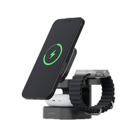 ENERGEA MAGCUBE, 3IN1 FOLDABLE QI2.0 MAGNETIC FAST WIRELESS CHARGER - GUNMETAL BLACK