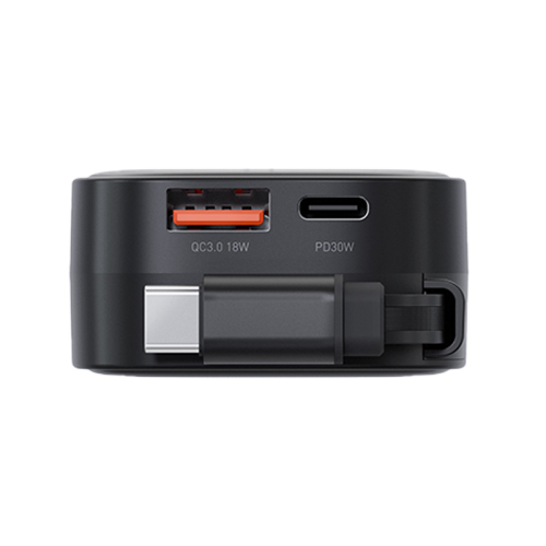 BAZIC GODRIVE LOOP 84, 1C1A CAR CHARGER WITH 75CM RETRACTABLE USB-C CABLE - BLACK