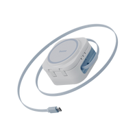 BAZIC GOMAG STATION MINI 3IN1 FOLDABLE WIRELESS  CHARGING STATION WITH 80CM RETRACTABLE CABLE & APPLE WATCH CHARGER -WHITE