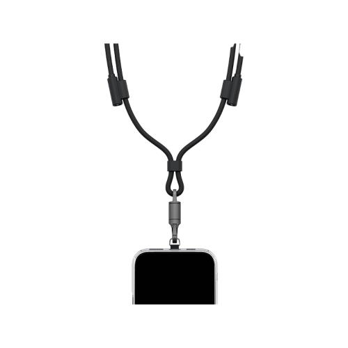 ENERGEA LASSO LANYARD C-C CABLE 480MBPS, 240W WITH LANYARD CARD 1.5M -BLACK