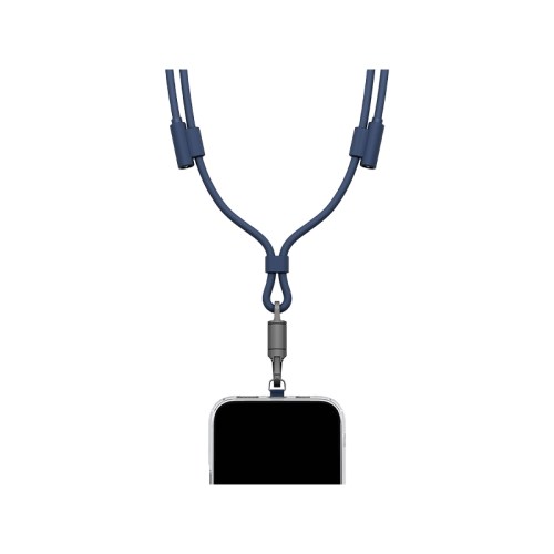 ENERGEA LASSO LANYARD C-C CABLE 480MBPS, 240W WITH LANYARD CARD 1.5M -BLUE