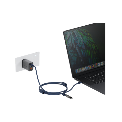 ENERGEA LASSO LANYARD C-C CABLE 480MBPS, 240W WITH LANYARD CARD 1.5M -BLUE