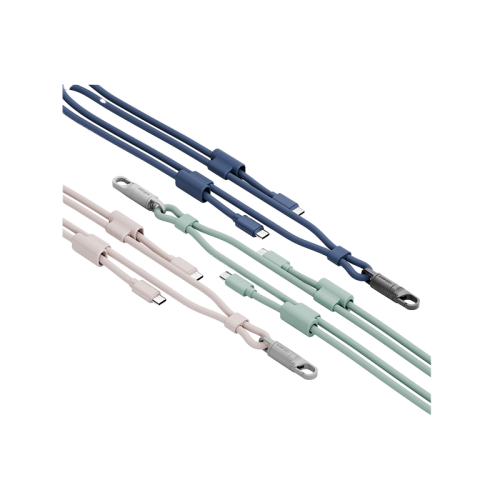 ENERGEA LASSO LANYARD C-C CABLE 480MBPS, 240W WITH LANYARD CARD 1.5M -BLUE