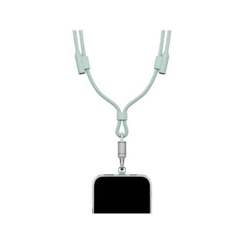 ENERGEA LASSO LANYARD C-C CABLE 480MBPS, 240W WITH LANYARD CARD 1.5M -SAGE