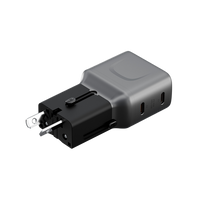 ENERGEA TRAVELGO ADAPTER 45, 2C 45W - GUNMETAL