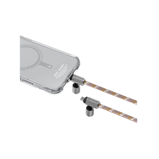 SkinArama Dyno Ve 2-In-1 USB-C to USB-C 240W Lanyard and Charging Cable - Beige BIRCH