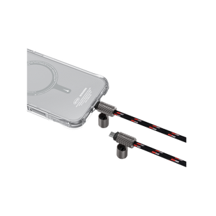 SkinArama Dyno Ve 2-In-1 USB-C to USB-C 240W Lanyard and Charging Cable - Black OBSIDIAN