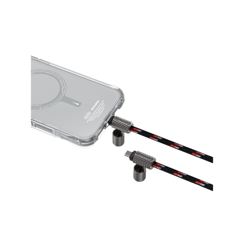 SkinArama Dyno Ve 2-In-1 USB-C to USB-C 240W Lanyard and Charging Cable - Black OBSIDIAN