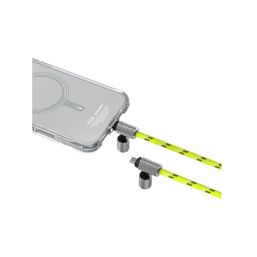 SKINARMA DYNO VE 2-IN-1 LANYARD AND CHARGING CABLE (C-TO-C) Nylon + Zinc Alloy NITE GLOW