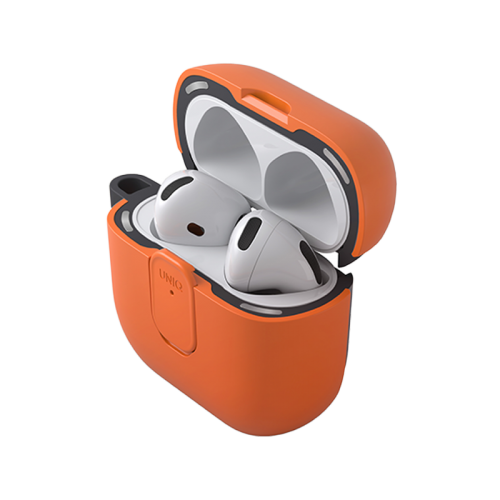 UNIQ CLYDE AIRPODS 4TH GEN (2024) LOCK CASE - VOLT ORANGE (VOLT ORANGE/CHARCOAL)