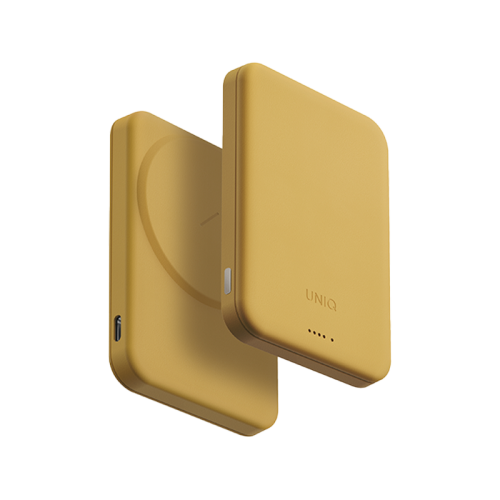 UNIQ LYDEN LEXA 5000MAH MAGNETIC FAST WIRELESS USB-C PD POWER BANK - CANARY YELLOW (CANARY YELLOW)