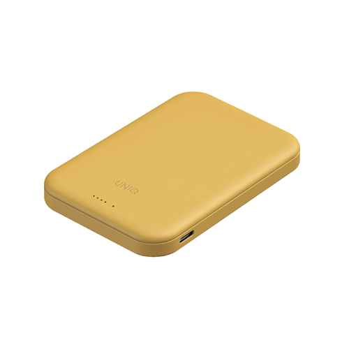 UNIQ LYDEN LEXA 5000MAH MAGNETIC FAST WIRELESS USB-C PD POWER BANK - CANARY YELLOW (CANARY YELLOW)
