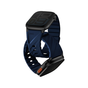 UNIQ FLUO MAGNETIC APPLE WATCH STRAP WITH CONNECTOR BUNDLE 49-40MM - MARINE BLUE (MARINE BLUE)
