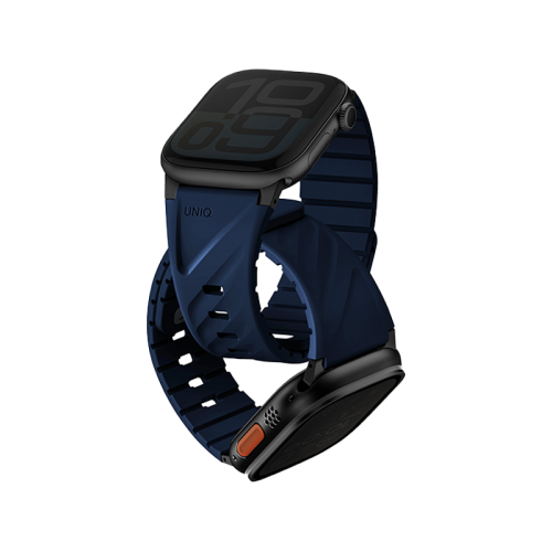 UNIQ FLUO MAGNETIC APPLE WATCH STRAP WITH CONNECTOR BUNDLE 49-40MM - MARINE BLUE (MARINE BLUE)