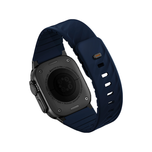 UNIQ FLUO MAGNETIC APPLE WATCH STRAP WITH CONNECTOR BUNDLE 49-40MM - MARINE BLUE (MARINE BLUE)