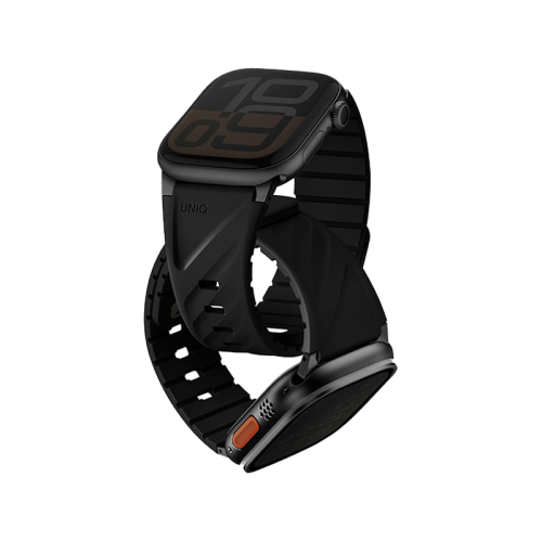UNIQ FLUO MAGNETIC APPLE WATCH STRAP WITH CONNECTOR BUNDLE 49-40MM - MIDNIGHT BLACK (MIDNIGHT BLACK)